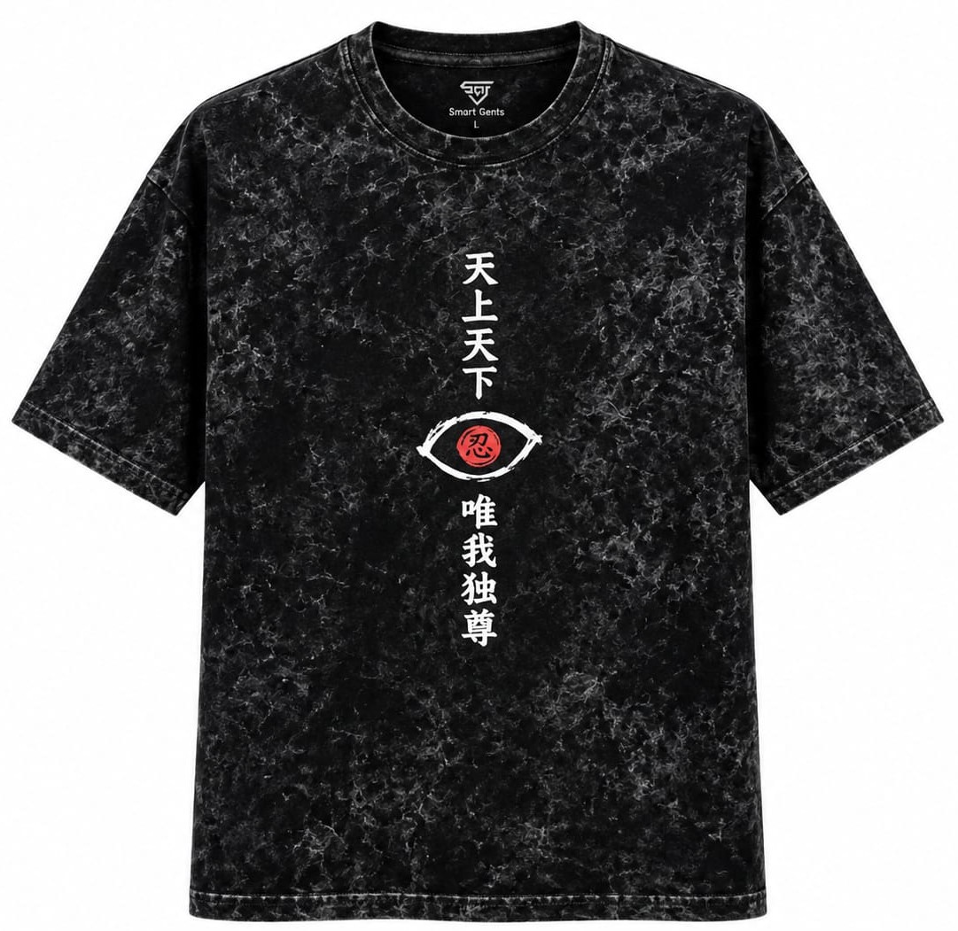 Black Acid Wash Graphic T-Shirt